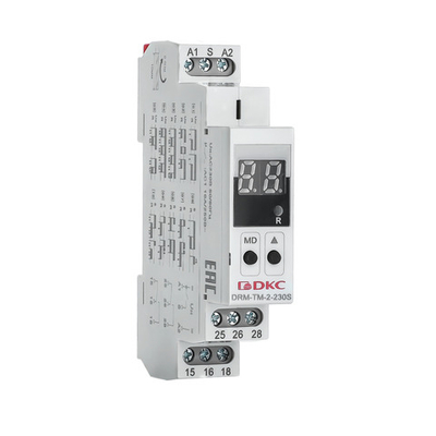 Реле времени многофункциональное с дисплеем, конфигурация контакта 2CO, AС 230В