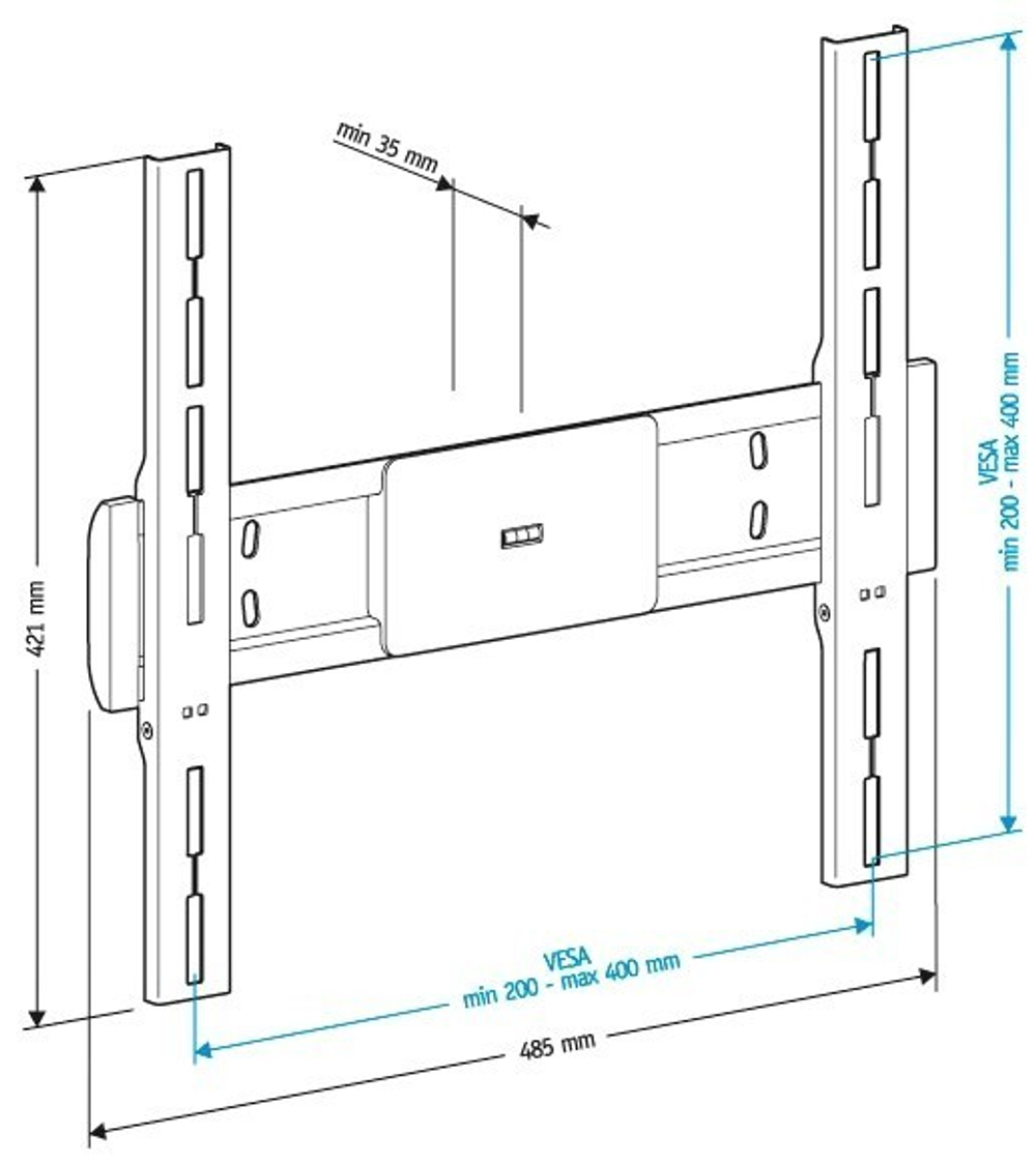 Кронштейн для телевизора Holder LCD-F4611 черный 32;-65; макс.40кг настенный фиксированный