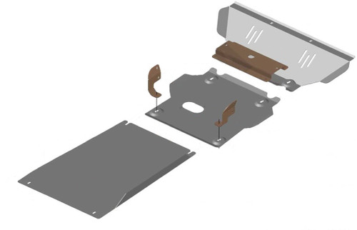 Защита ALFeco радиатора, картера двигателя и кпп для Kia Sportage I 1993-2004 V-2,0, 3 части (сталь 2 мм) арт.ALF1134st