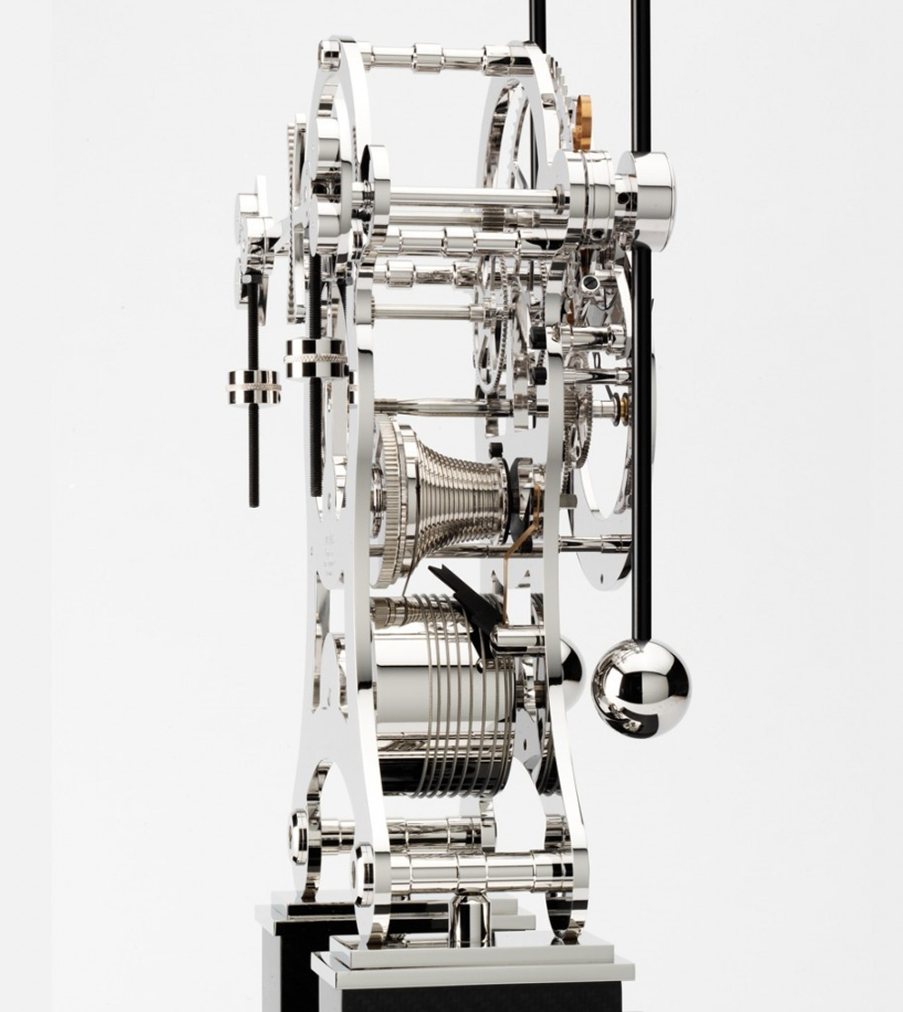 Часы-скелетон настольные Comitti S236S The Rhodium Plated Grasshopper Англия