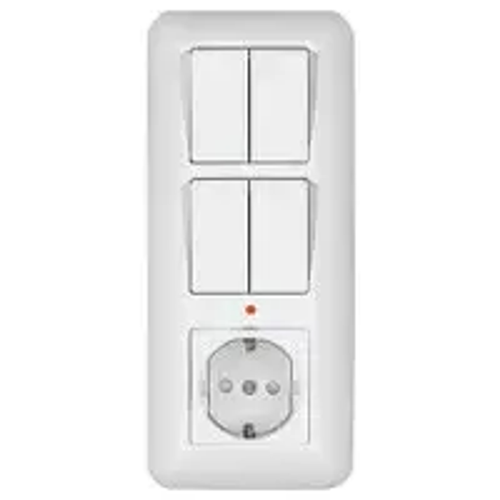 BLANCA С/У БЛОК: РОЗЕТКА с зазем. + ВЫКЛ.2-клав. + ВЫКЛ 2-клав, БЕЛЫЙ, опт.уп.
