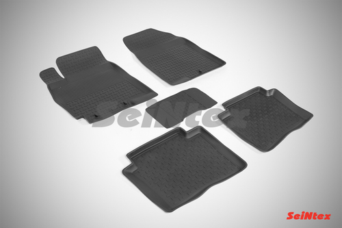 Резиновые коврики с высоким бортом для Hyundai Solaris 2010-2016, Seintex.82222