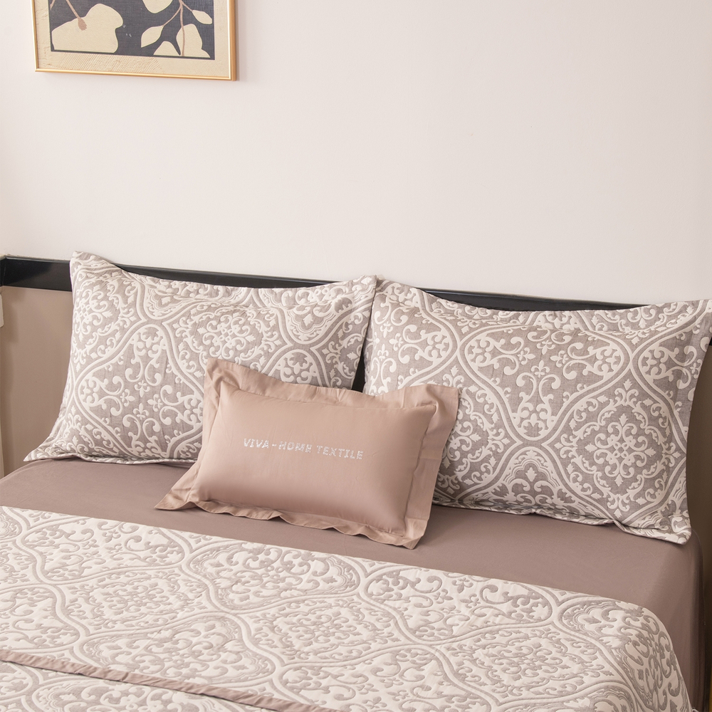 КПБ на резинке Сатин Aurora Veil AVR004, Евро, наволочки 50-70 2 шт, простынь 160*200*25