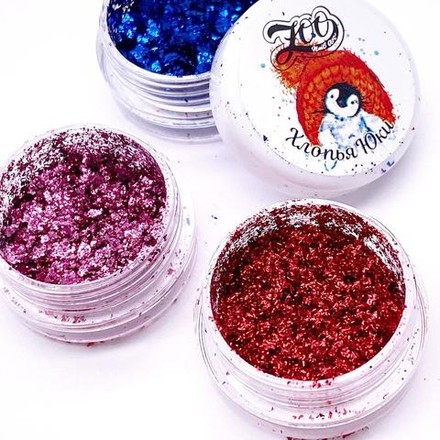 1263 Хлопья Юки розовые металл