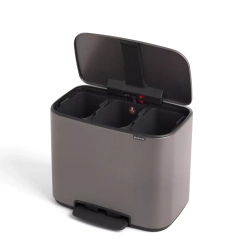 Brabantia - Контейнер для мусора Bo 3х11л с сегрегацией, платина / артикул   121067  / GTIN 8710755121067