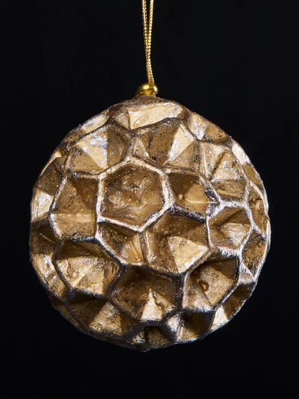 Винтажный шар Сокровища Посейдона - Губка, 13 см., золото/серебро, 1 шт., Christmas DeLuxe (89038)
