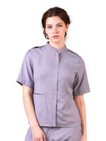 Рубашка медицинская женская на молнии Тезис TZ400, серо-бежевый, 40