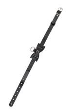 Чокер-ошейник с бабочкой и колечком натуральная кожа чёрный