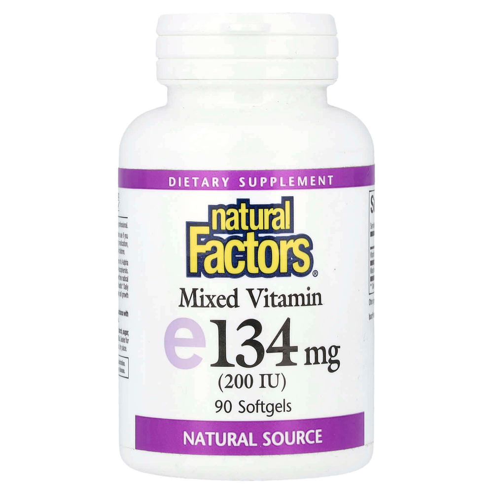 Natural Factors, смешанный витамин E, 134 мг (200 МЕ), 90 капсул