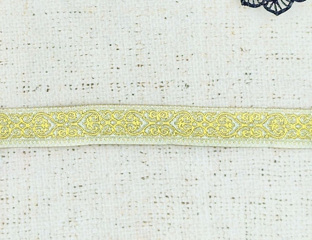 Тесьма жаккард, ш. 2 см, кремовый/бледное золото