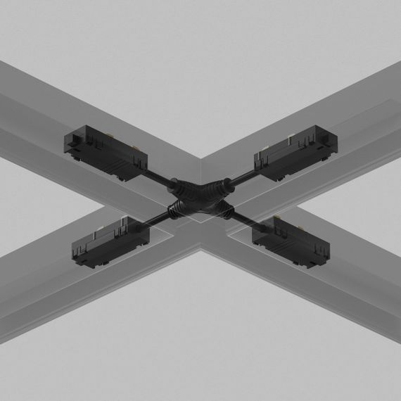 Коннектор X-образный гибкий Denkirs Smart Hide TR2116-BK