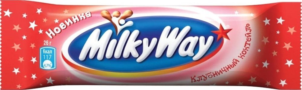 Шоколадный батончик Milky Way, клубничный, 26 гр