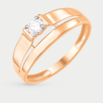 Кольцо из розового золота 585 пробы с фианитами для женщин (арт. К13218782)