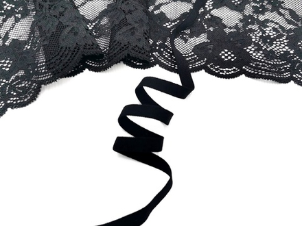 Резинка для укрепления, (плоская), 8 мм, черная, (арт: RUP/8-170), м