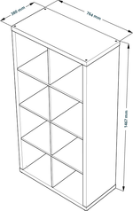 Стеллаж Фора 8 76х146х38 (дуб белёный)
