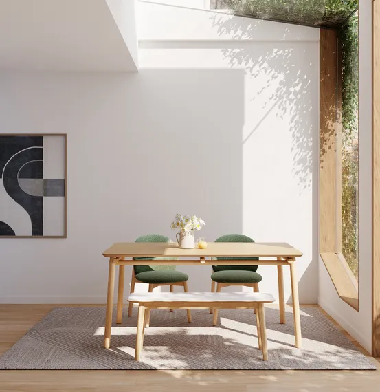 Обеденный стол Meiko 160х80 см, массив дуба, меламин