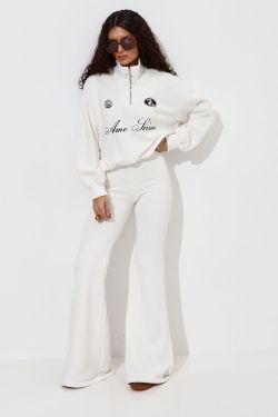 Олимпийка с короткой молнией "Âme Sirène" кремового цвета