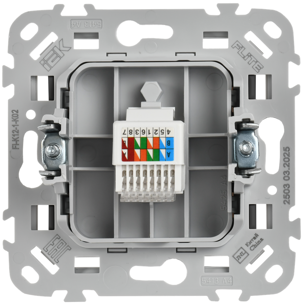 FLITE Розетка компьютерная RJ45 категория 5Е UTP РК5е-1-0-ФлЧ черный IEK
