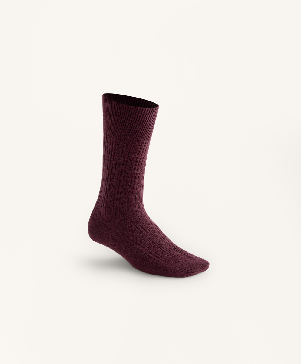 OYSHO Три пары классических носков из смесового хлопка, винный