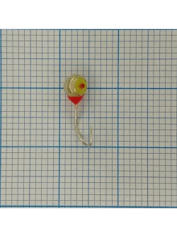 Мормышка вольфрамовая Полусфера с отверстием фосфорная