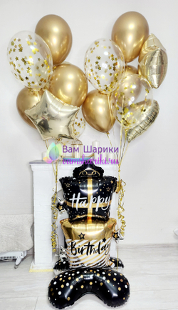 Прозрачные шары с "Конфетти - звезды" 35 см