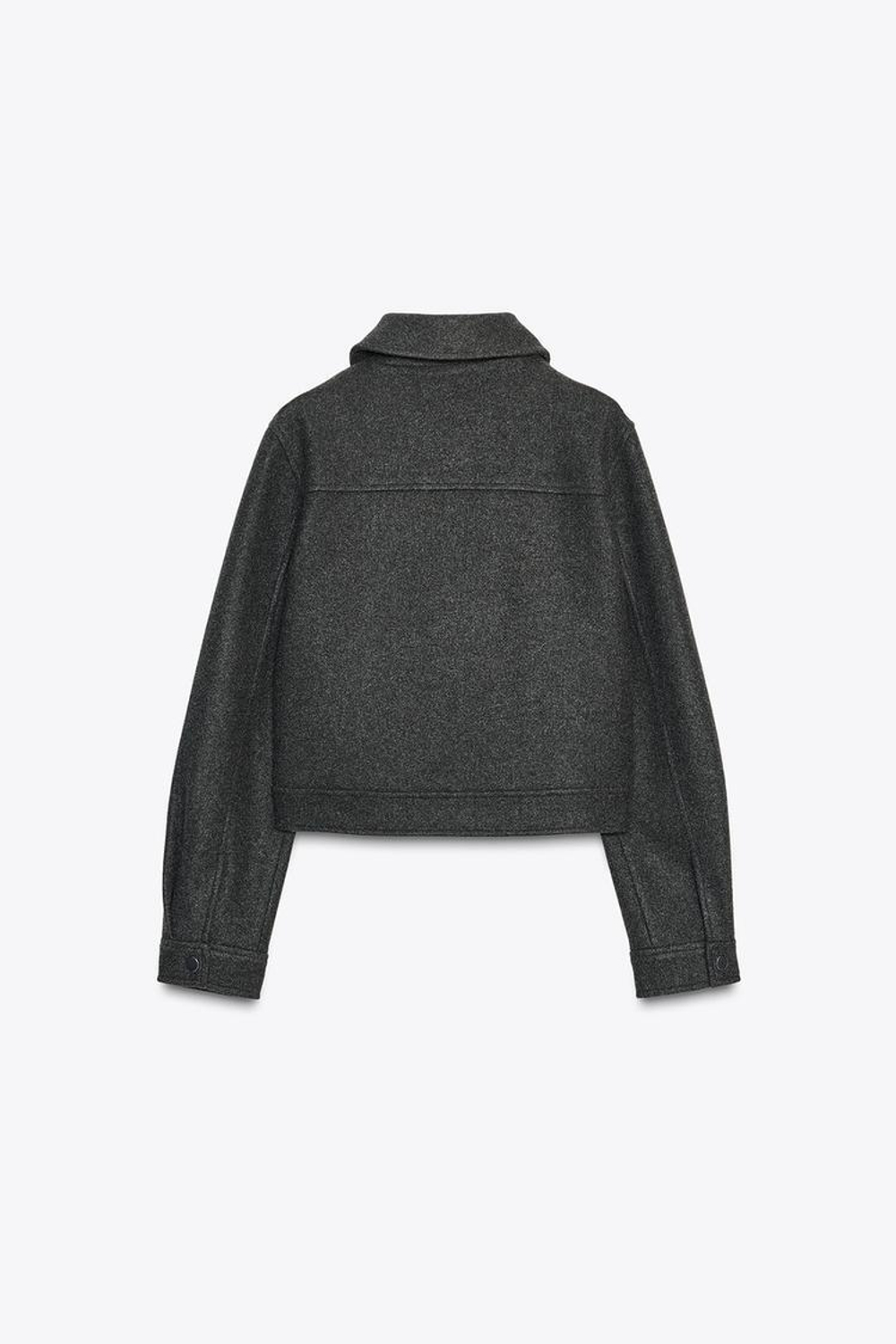 ZARA КУРТКА ИЗ МЯГКОЙ ТКАНИ НА МОЛНИИ, СЕРЫЙ