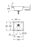 Кухонная мойка Grohe K700 53 31654AT0 Серый гранит