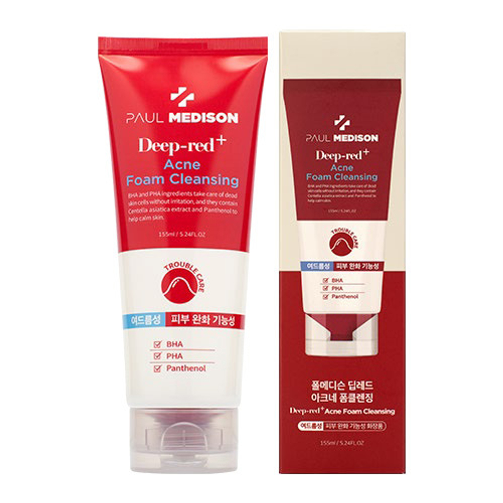 Глубоко очищающая пенка для проблемной кожи Paul Medison Deep-Red Acne Foam Cleansing 155мл