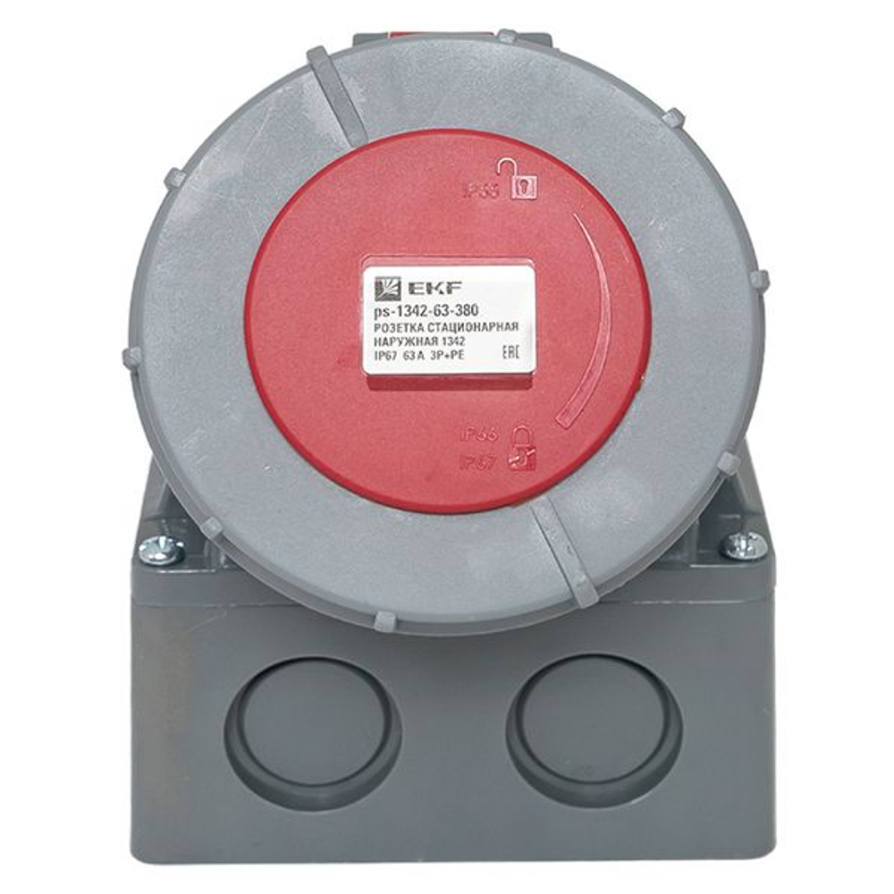 Розетка стационарная наружная 1342 3Р+РЕ 63А 380В IP67 EKF PROxima