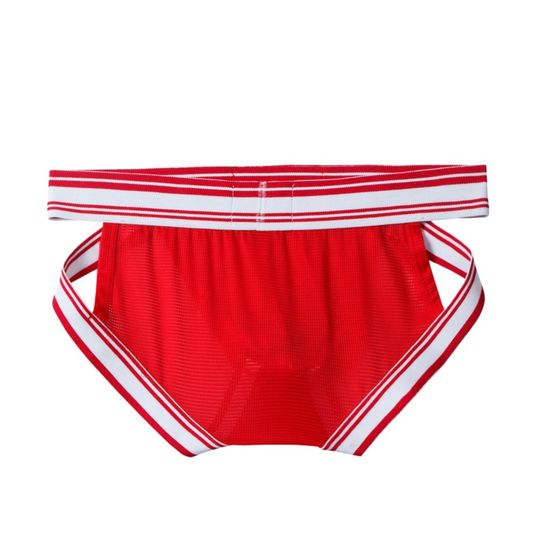 Мужские трусы брифы красные с вырезами по бокам JOCKMAIL JM2024-8