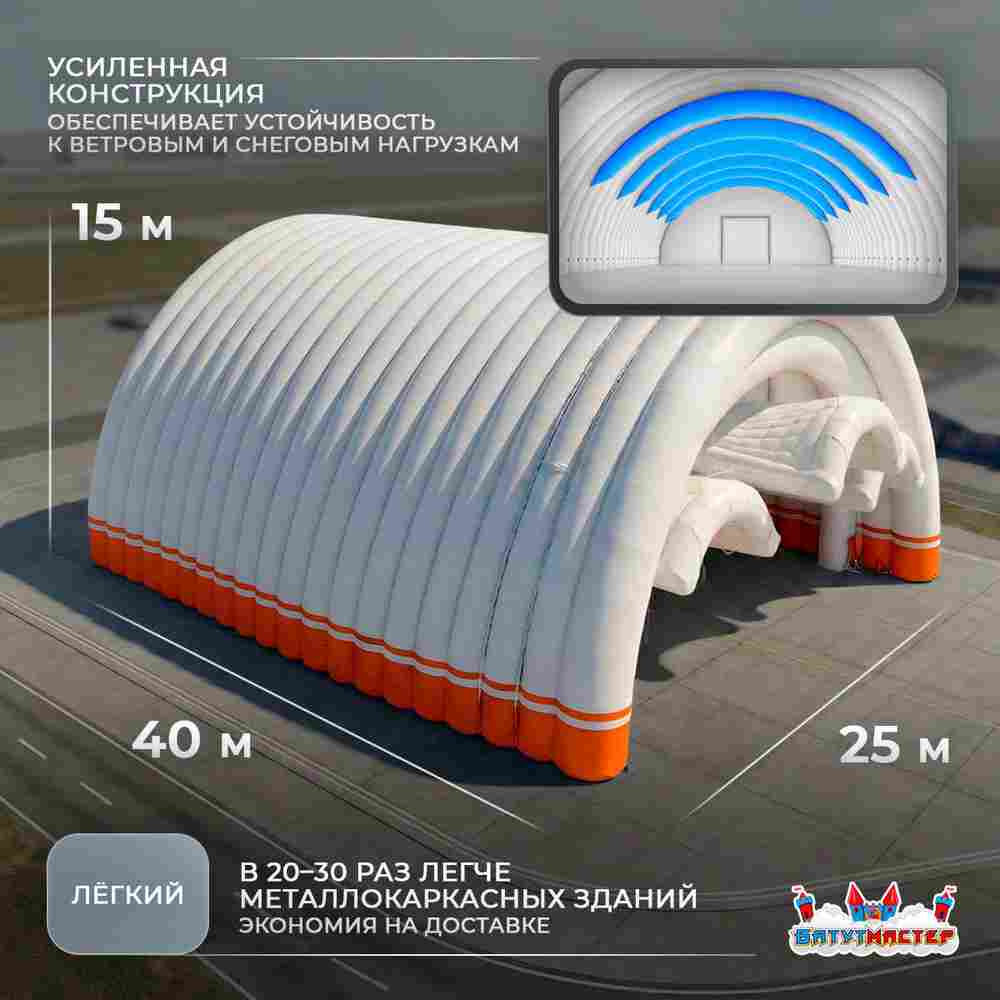 Пневмокаркасный авиационный ангар «Крылья Статуса», 40×25×15 м