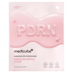 Medicube PDRN Pink Vita Coating Mask тканевая маска с ПДРН и коллагеном для сияния кожи