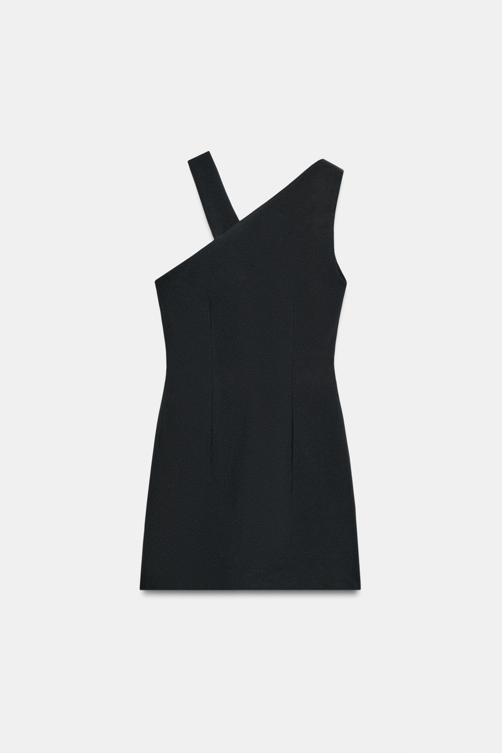ZARA КОРОТКОЕ ПЛАТЬЕ АСИММЕТРИЧНОГО КРОЯ С ПРЯЖКОЙ, ЧЕРНЫЙ