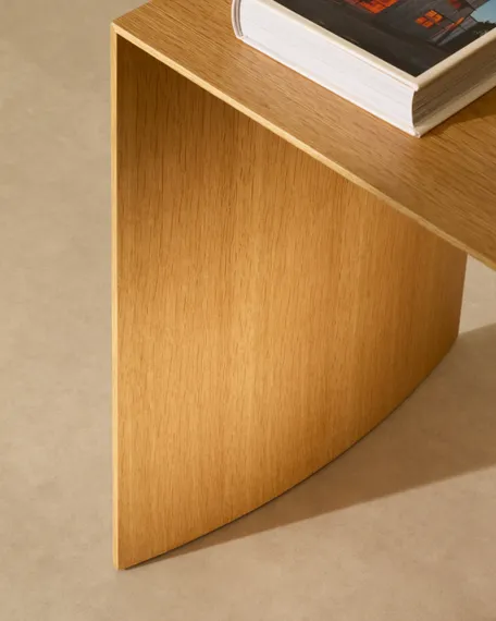 Litto Журнальный столик из шпона дуба натурального цвета 90 x 45 см