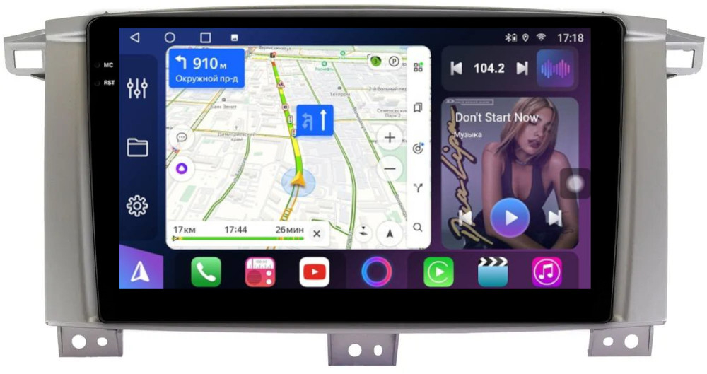 Магнитола для Toyota Land Cruiser 105 1998-2007 - FarCar 457/1234M монитор 9.5" QLED на Android 14, TS18, CarPlay, 4G SIM-слот