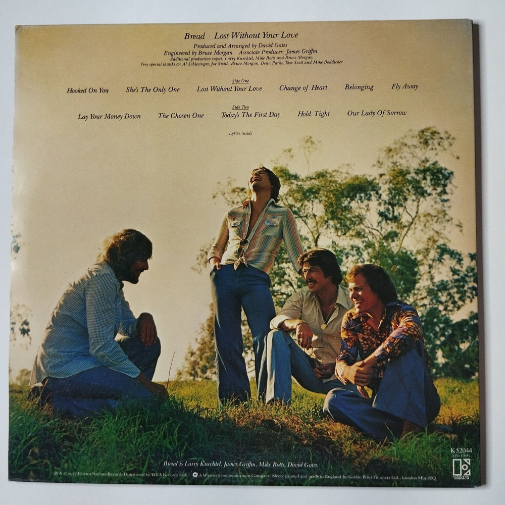 Винтажная виниловая пластинка LP Bread Lost Without Your Love (UK 1977)