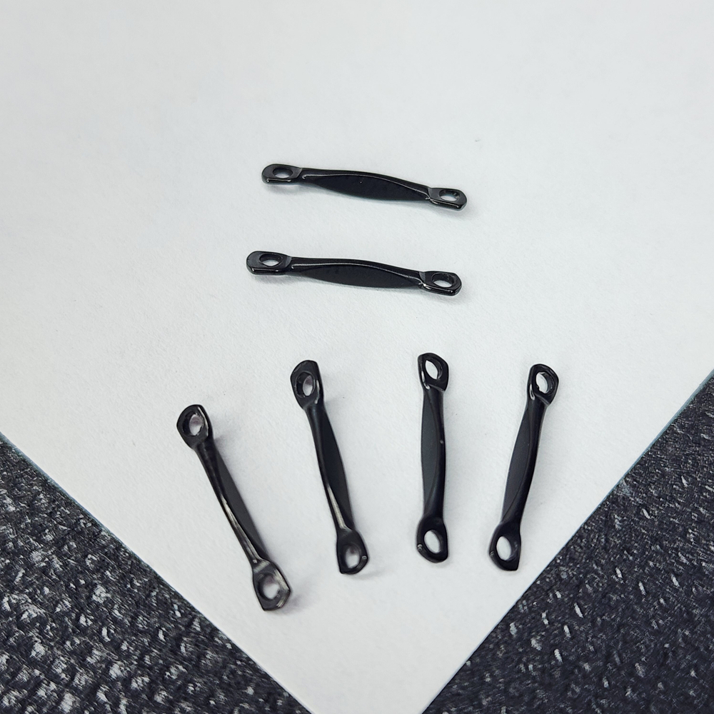 Коннектор, сталь, черного цвета фурнитура, красивая форма, р-р 13×2.5мм, штучно