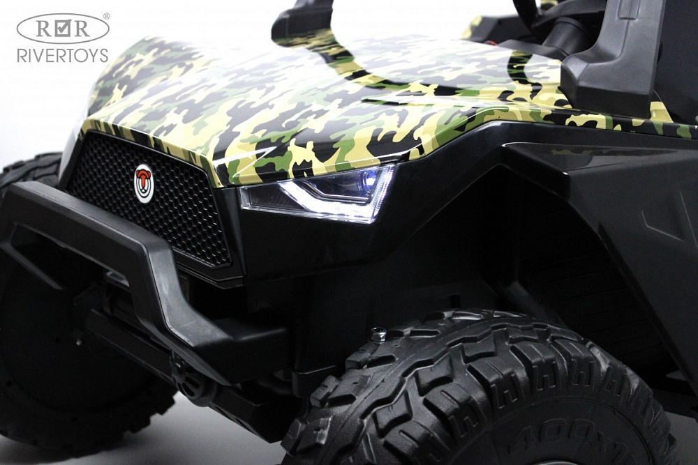 Детский электромобиль RiverToys A707AA LUX 4WD зеленый камуфляж