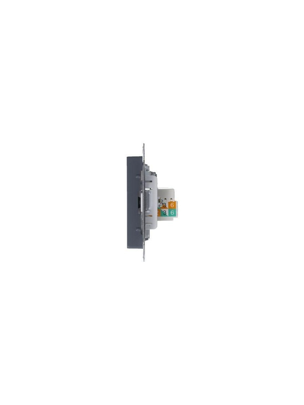Розетка компьютерная + телевизионная 2-м AtlasDesign RJ45 кат.5E + TV механизм грифель SE ATN000789