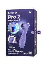Вакуумный стимулятор клитора Satisfyer Pro 2 Generation 3, Connect App, фиолетовый, 16,4 см