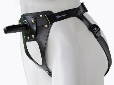 Универсальный мягкий пояс с насадкой Hard brutal BDSM-КОНСУЛ - 17 см. (Цвет: телесный с черным)