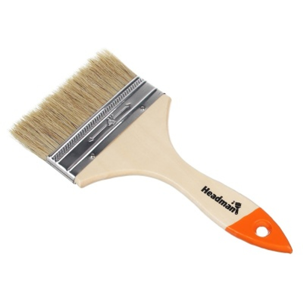 Кисть малярная плоская Бейсик 100мм натуральная щетина Ермак
