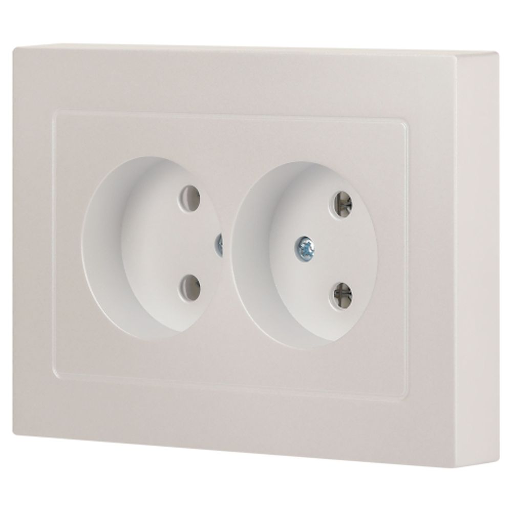 Розетка Intro Accent 6-204-06 двойная 2х2P 16А-250В IP20 СУ AL/CU перламутр | Intro