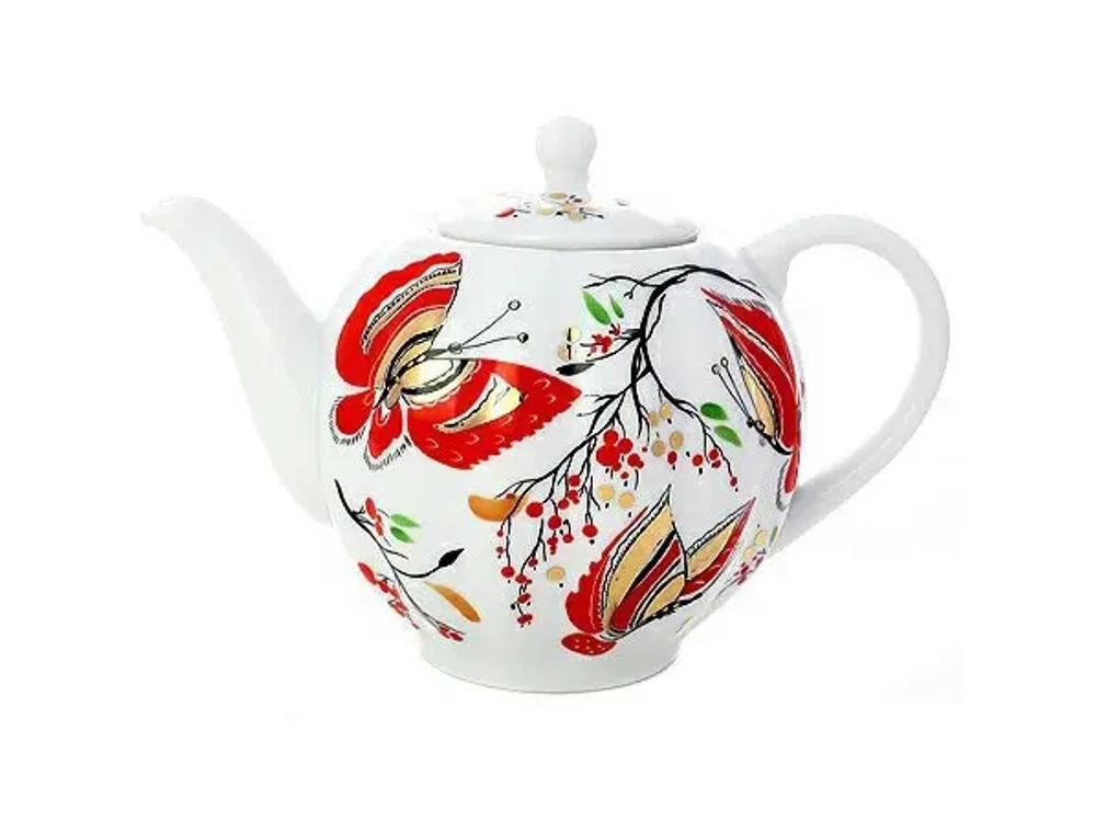 Чайник заварочный форма Тюльпан рисунок Бабочки арт. 80.00208.00.1