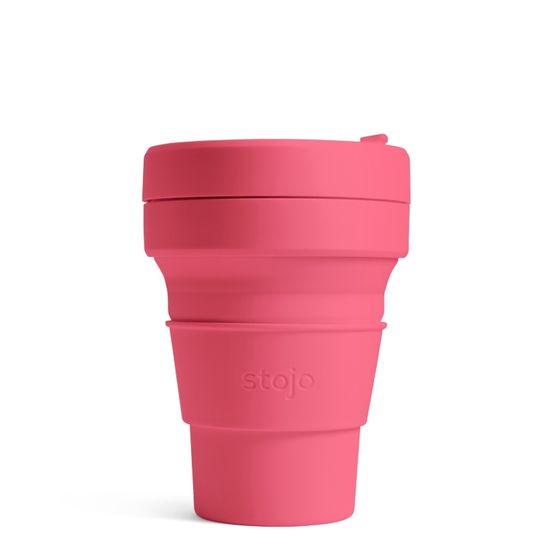 Стакан складной силиконовый Stojo Pocket Cup Peony, 12 oz / 355 мл