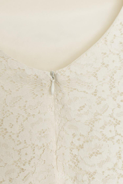 ZARA КОРОТКОЕ КРУЖЕВНОЕ ПЛАТЬЕ, ЖЕЛТОВАТО-БЕЛЫЙ