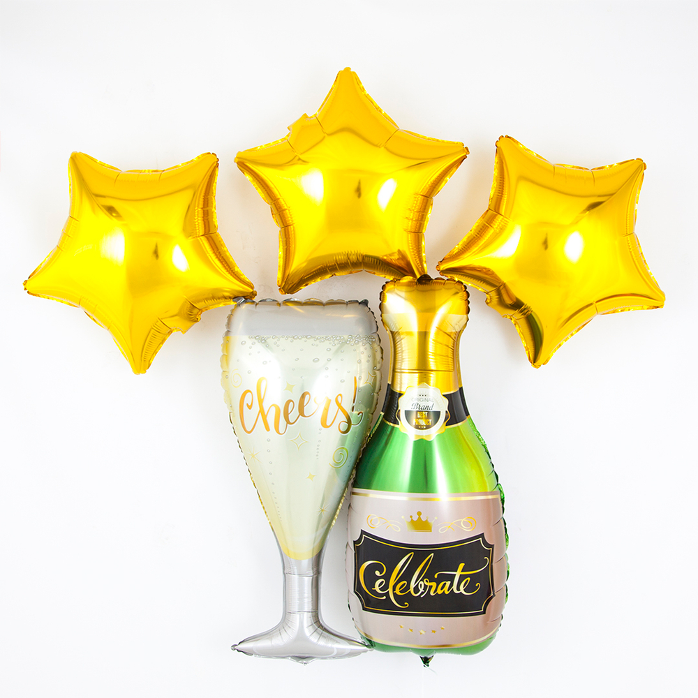 Набор шаров (37''/94 см) Брызги Шампанского, Золото