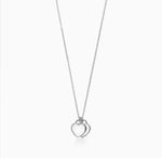 Подвеска из серебра Tiffany 💠, 2 сердца с бриллиантом .бирюзовое. В наличии