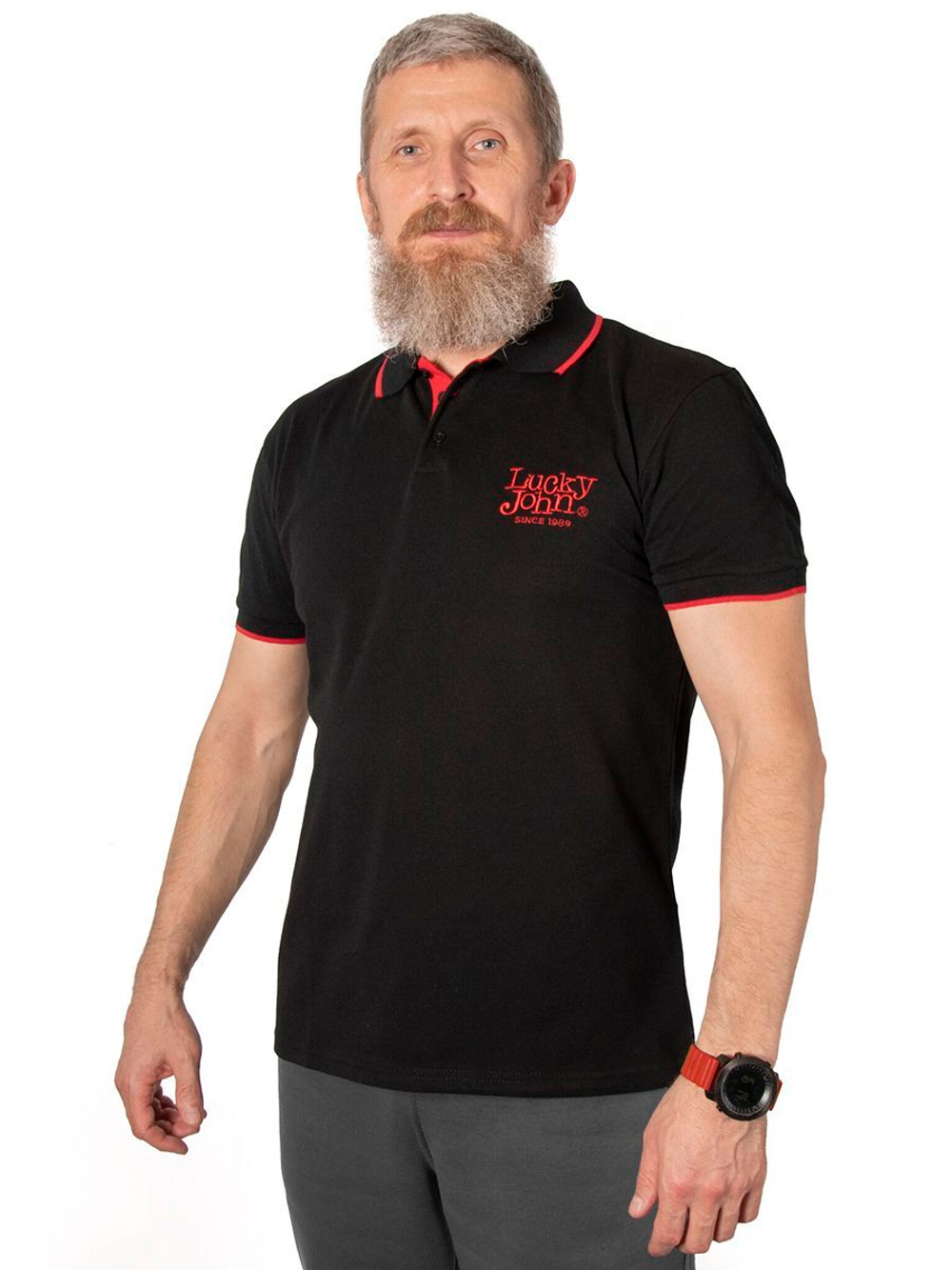 Рубашка поло Lucky John BLACK 01 р.S