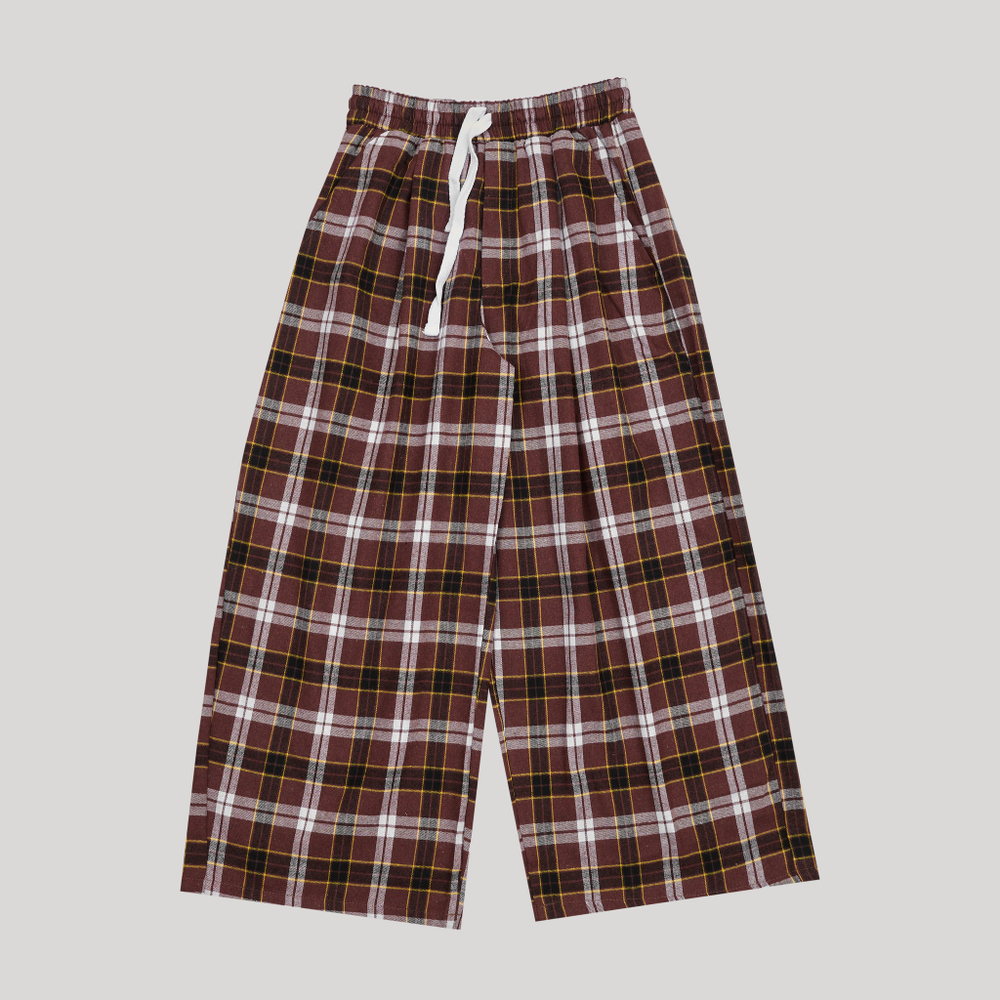 Plaid Baggy Pants Chocolate